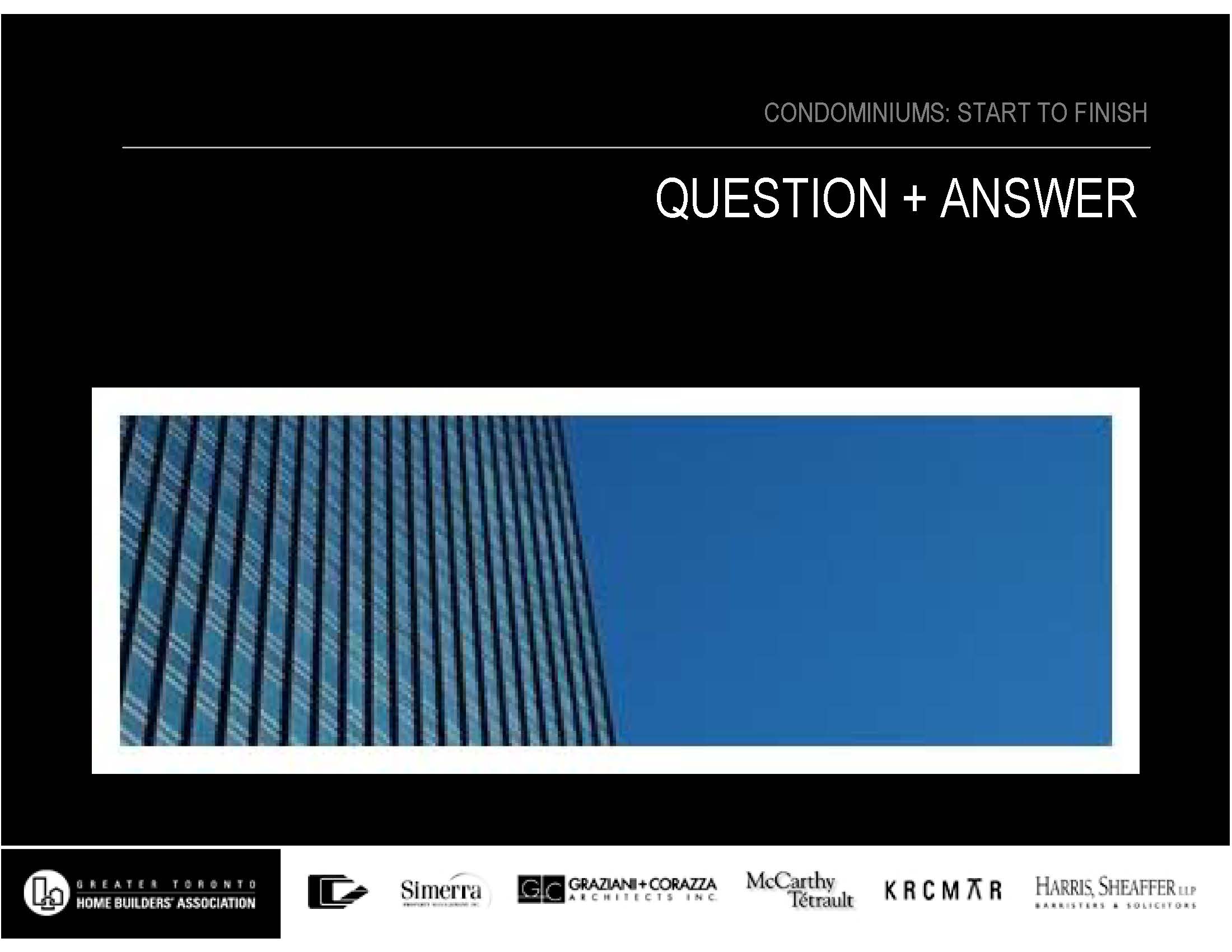 Condominiums from project design to Registration